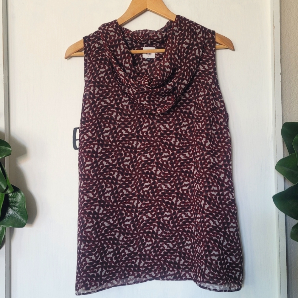 CAbi Venus Plum Cowl Neck Tank Top- Medium